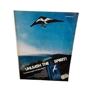 1981 Blue Stratos Cologne for Men Vintage Print Ad – Retro Fragrance Wall Art, O